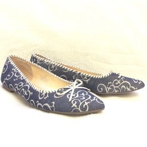 NWT Crown & Ivy denim pointy toe ballet flats